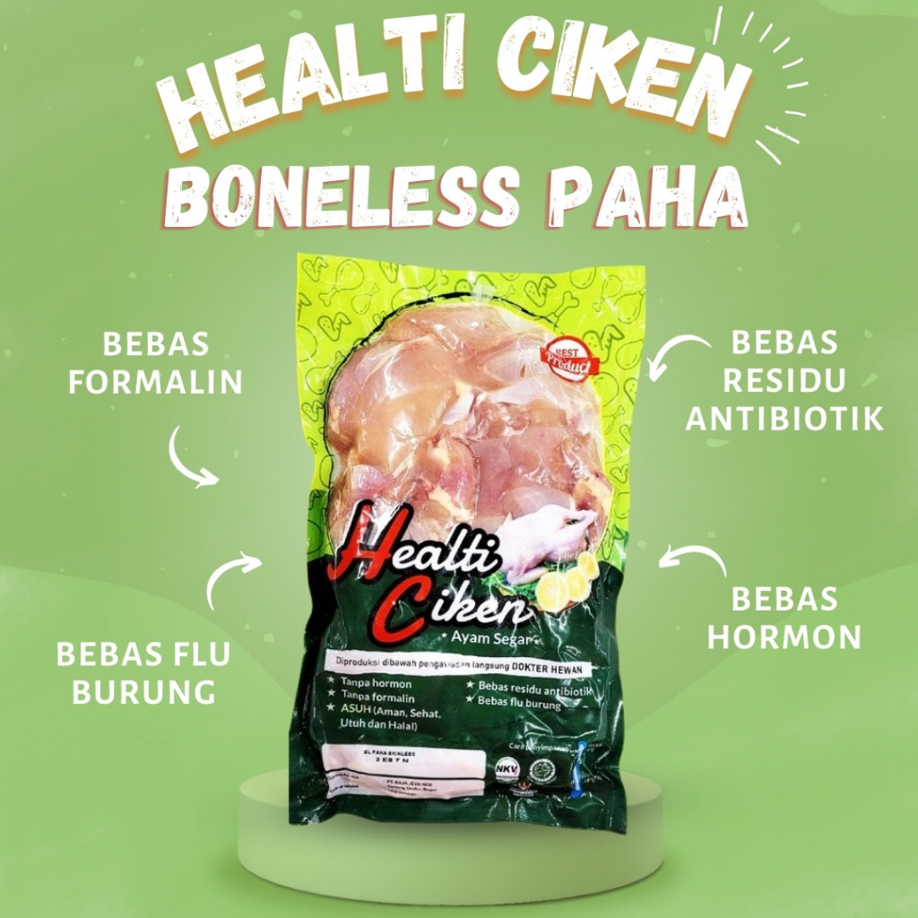 

Healti Ciken - Ayam Boneless Paha - Healthy Chicken - Daging Ayam Sehat - Daging Ayam Frozen