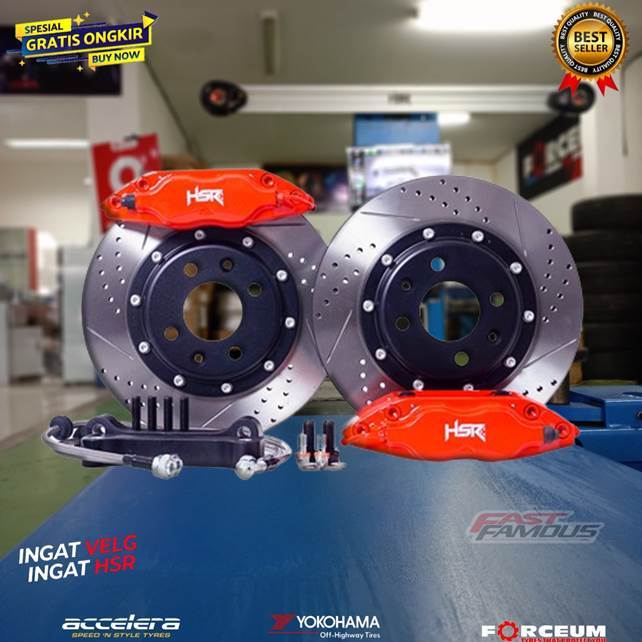 Bbk 4 pot pnp jazz dan brio original hsr BBK RED HSR 4 PISTON MZ7600 FRONT 285X24 DRILLED SLOTTED JA