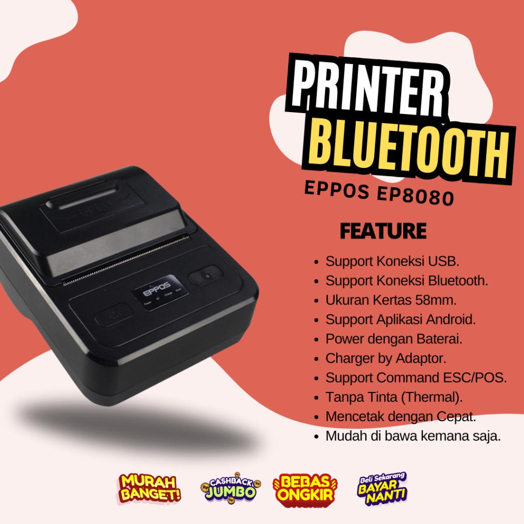 Mini Printer Bluetooth EPPOS 80mm EP8080