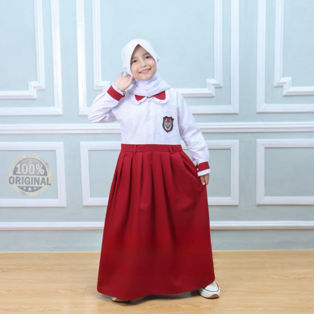 Gamis Seragam SD Model Gamis Syari Seragam Sekolah Anak Perempuan Merah Putih Pramuka