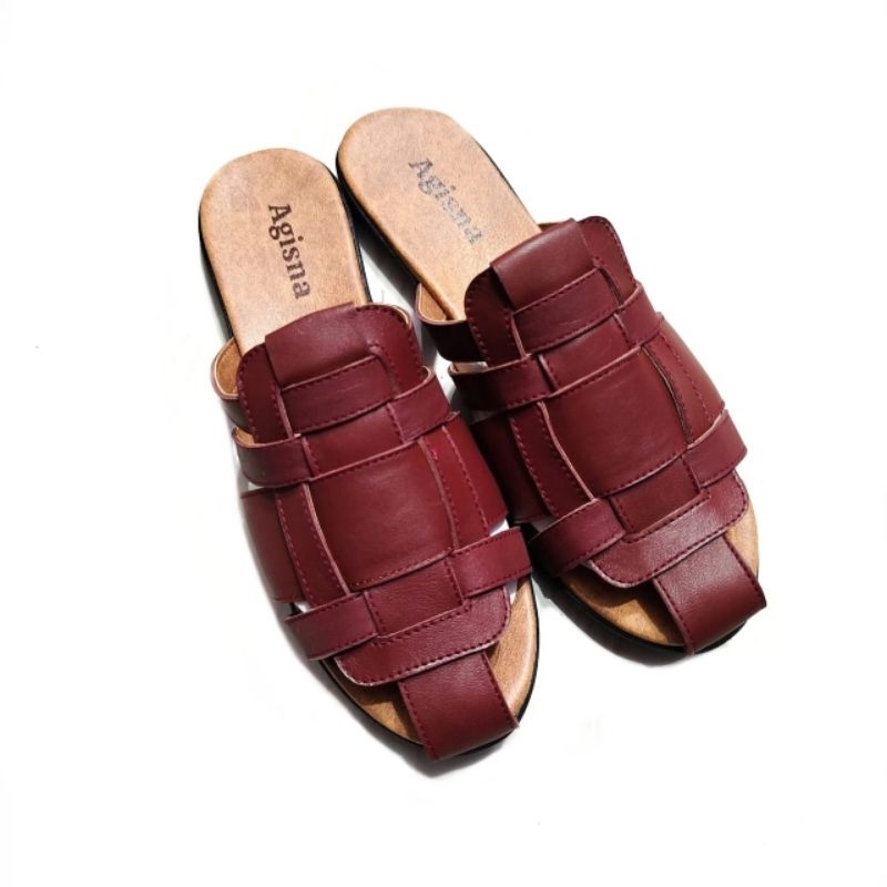 tutong wanita kulit sapi Sukaregang Garut model terbaru anyam kotak