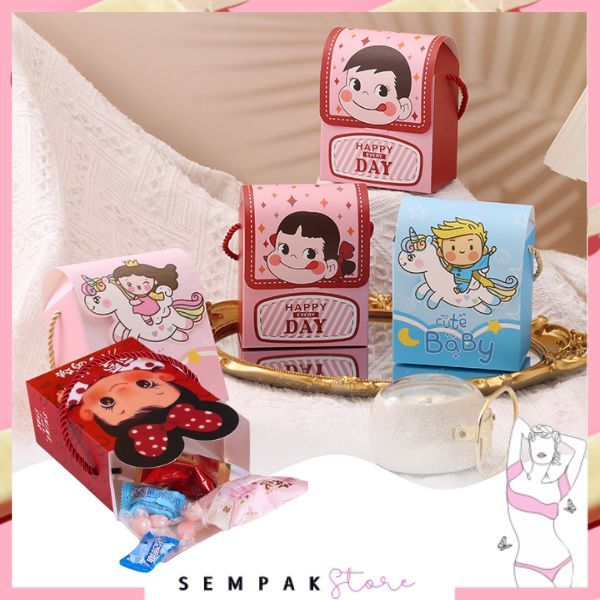 

SS Goodie Bag Ulang Tahun Anak Motif Kartun Tas Bingkisan Hadiah Hampers Ulang Tahun Anak Kotak Souvenir Kantong Tentengan Bingkisan Paper Bag Kertas