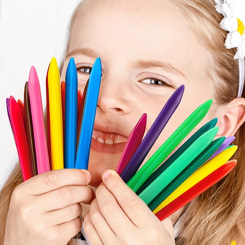 

BEIYAYA 12 Wama Crayon Plastic Anti Kotor Tahan Air Non-Toxic - Krayon Pensil Warna Aman M022