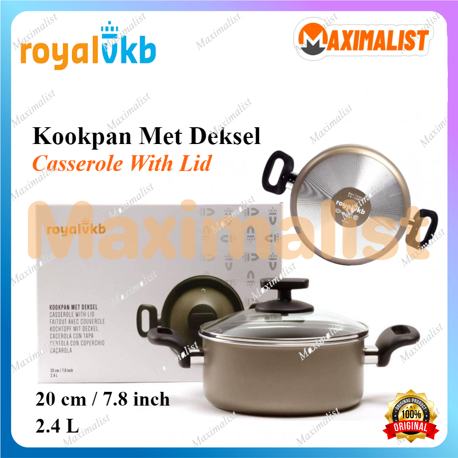 Panci Kookpan Royal VKB Casserole Kookpan Met Deksel Panci 20 cm - Panci Teflon Kookpan Anti Lengket