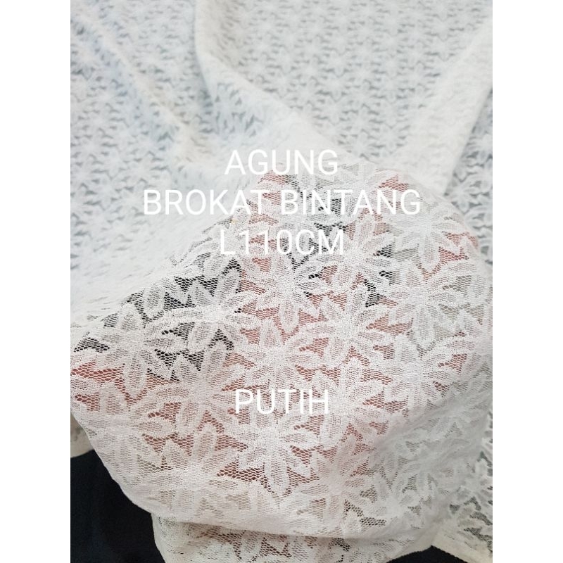 BROKAT MOTIF BINTANG BROKAT PUTIH BROKAT BUAT DECOR PLAFON BROKAT LEBAR 115cm harga per meter