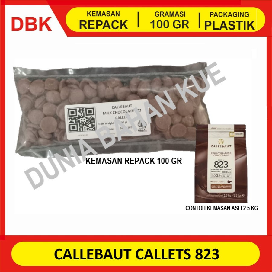 

REPACK 100 GR - CALLEBAUT MILK CHOCOLATE 823 COUVERTURE 33,6% / COKLAT