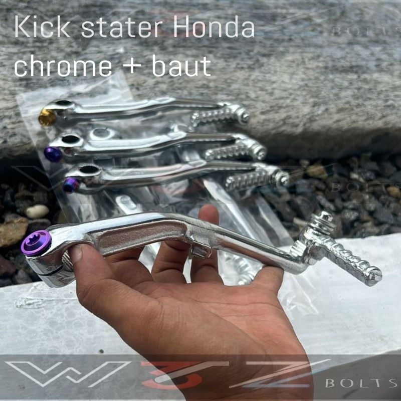 engkol chrome by w3rz + baut probolt titanium Vario beat Scoopy kick stater chrom Honda matic