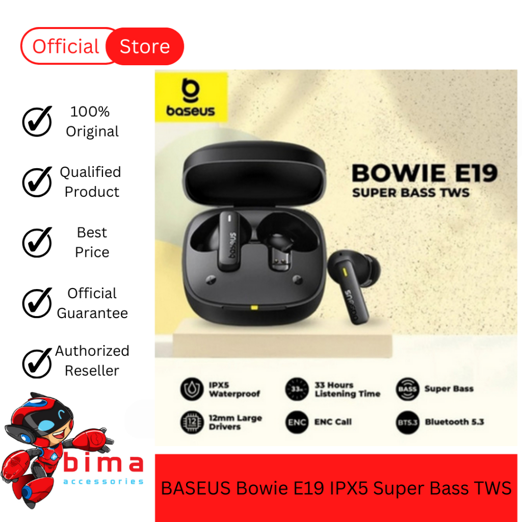BASEUS Bowie E19 Powerful Bass IPX5 TWS Earbuds