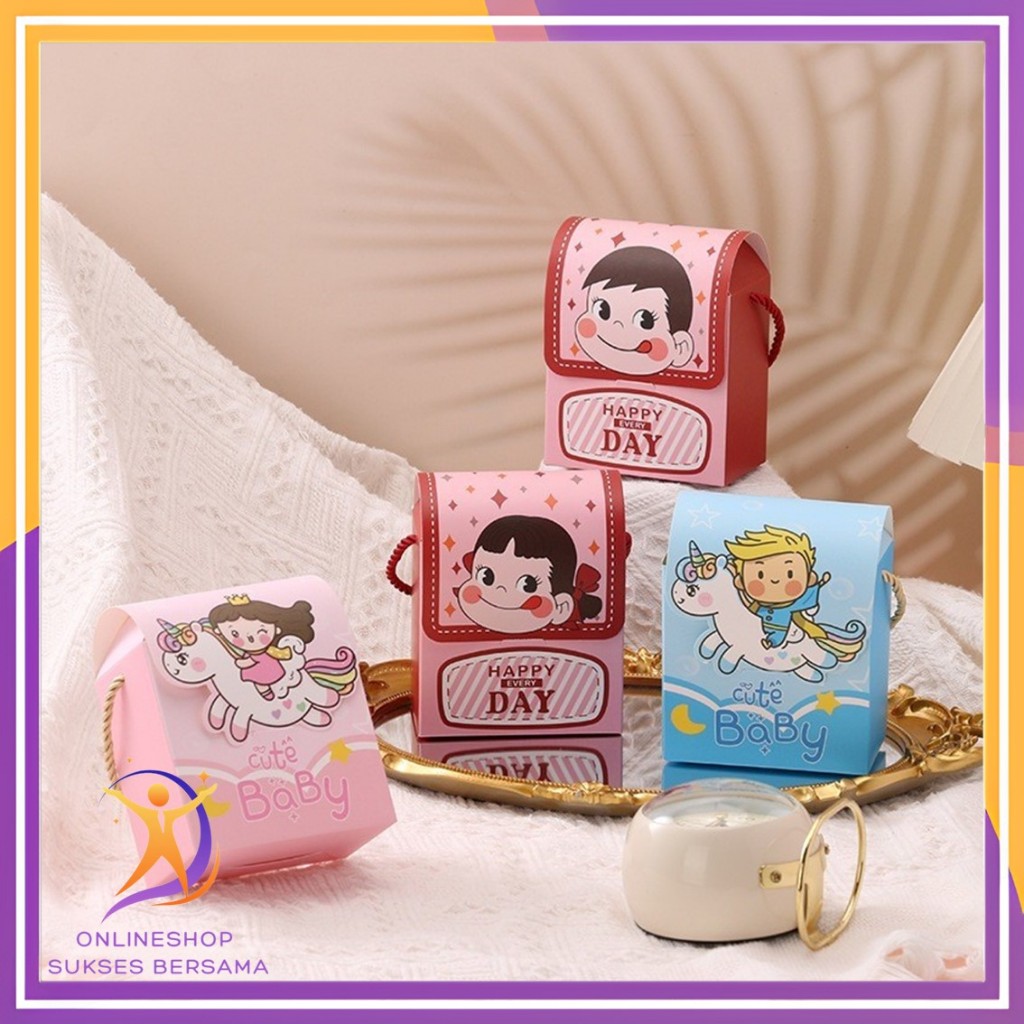 

OSB Goodie Bag Ulang Tahun Anak Motif Kartun Tas Bingkisan Hadiah Hampers Ulang Tahun Anak Kotak Souvenir Kantong Tentengan Bingkisan Paper Bag Kertas