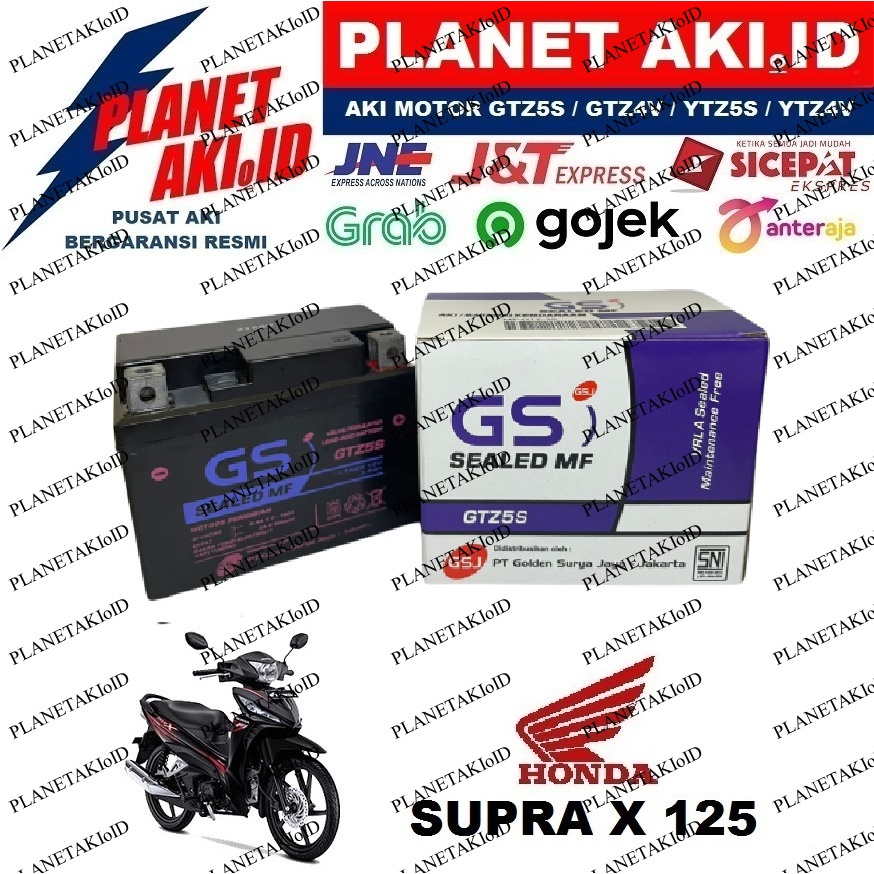 Aki Motor Honda Supra X 125 Helm In CW Aki Kering Accu Kering MF GTZ5S