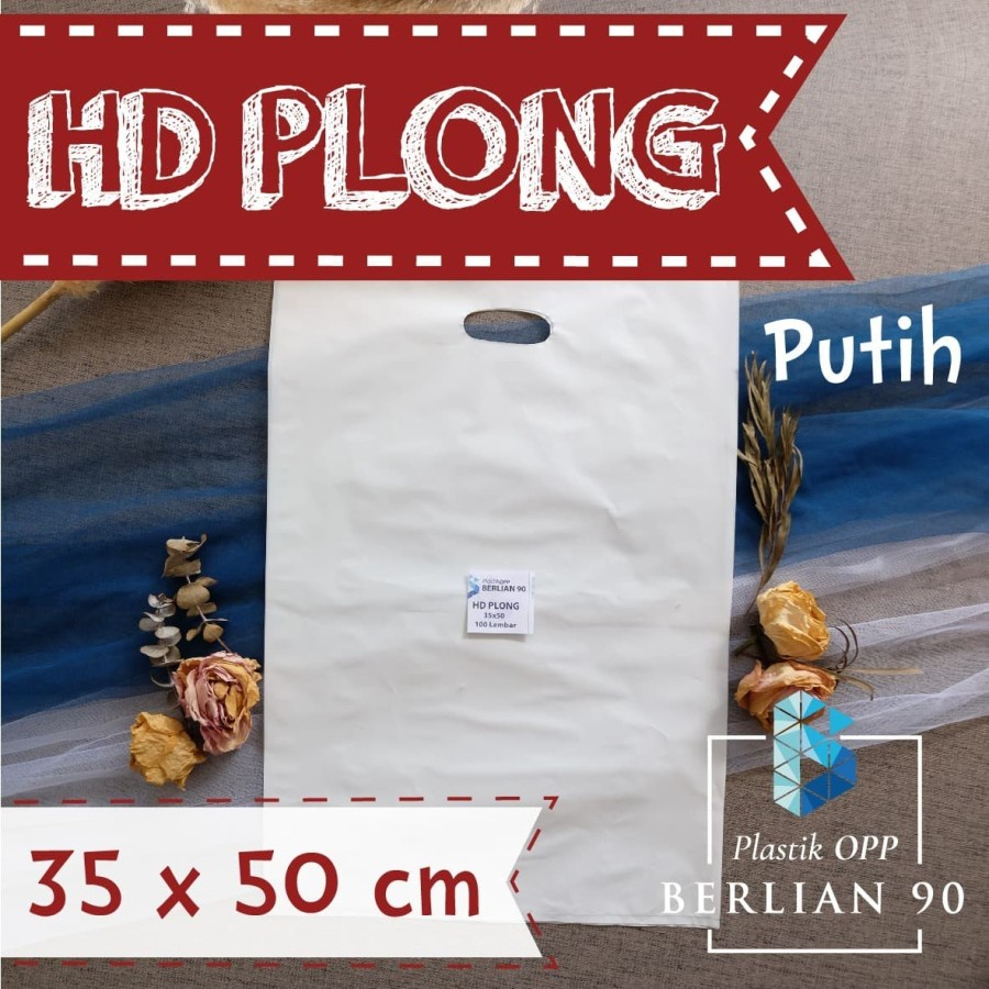 Plastik Packing HD Plong Putih 35x50 / Kresek Packing Online / Plastik Packing Olshop / HD Plong Put