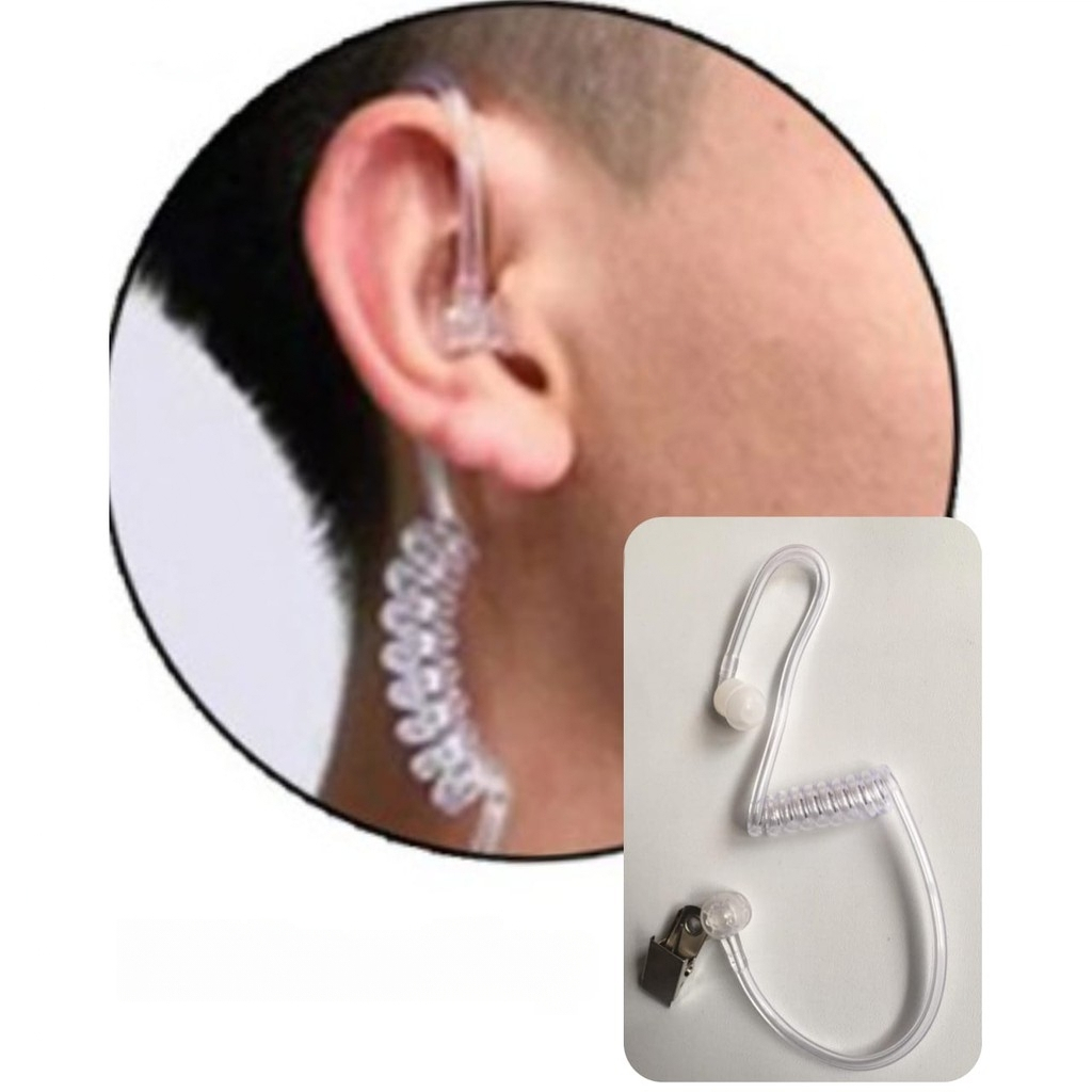 Earphone Headset HT Motorola CP 1660n1300 GP 2000 Transparan Spiral Ori