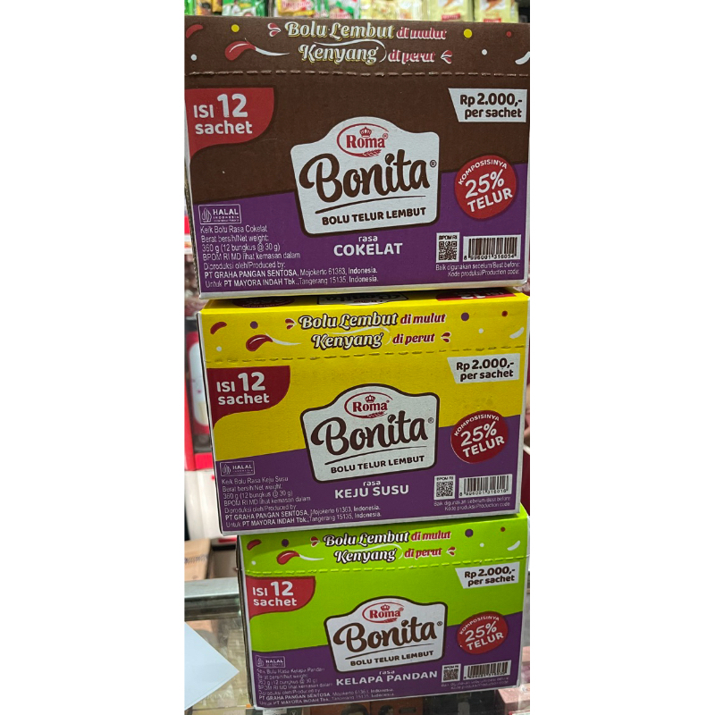 

Roma Bonita Bolu Telur Isi 12 Pcs