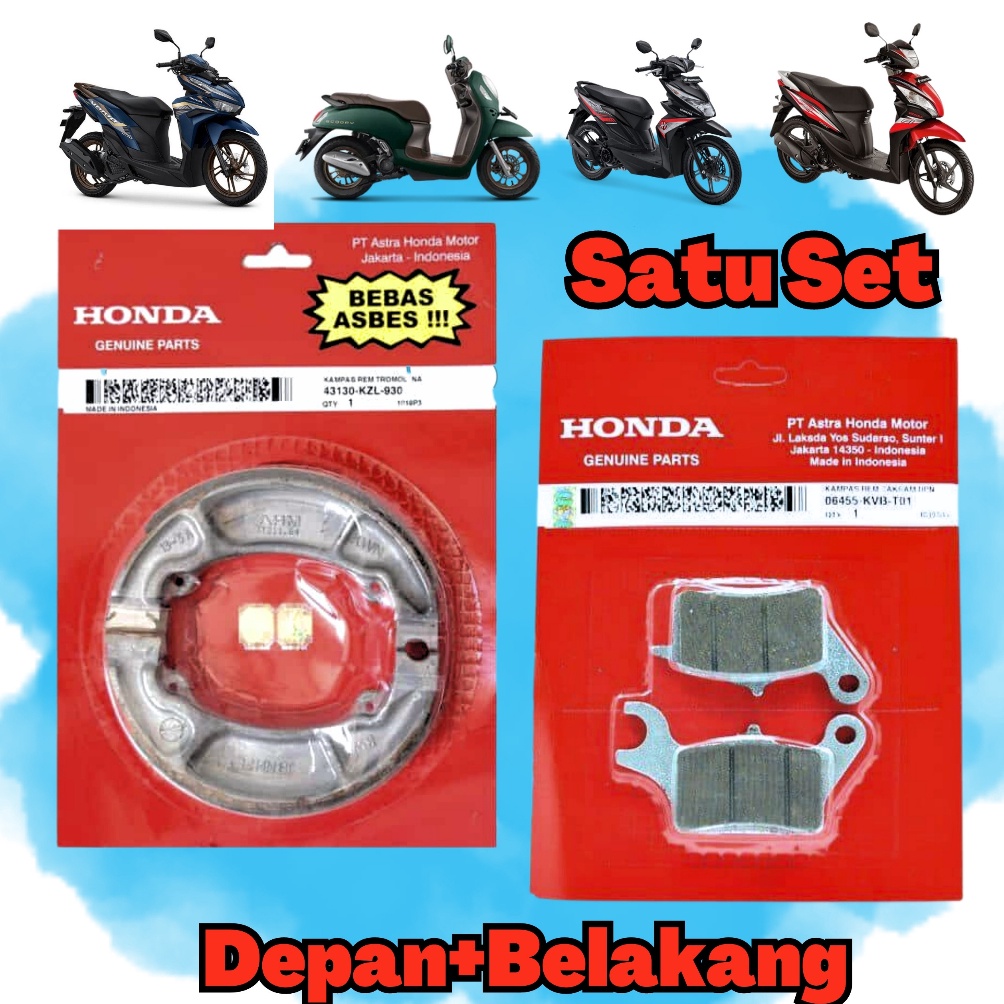 KODE B77F KAMPAS REM BEAT FI SCOOPY FI VARIO 125 BEAT DELUXE BEAT STREET  KAMPAS REM DEPAN BELAKANG 