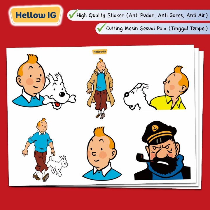 

STICKER PACK | TINTIN ADVENTURES CARTOON CHARACTER | STIKER LUCU AESTHETIC LAPTOP BOTOL HP KOPER HELM PREMIUM WATERPROOF SOUVENIR ULANG TAHUN ANAK
