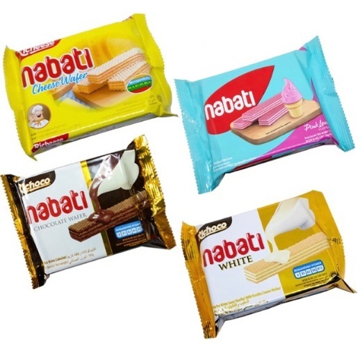 

NABATI WAFER lezat/cemilan anak wafer nabati rechees cokelat/ netto 46gr