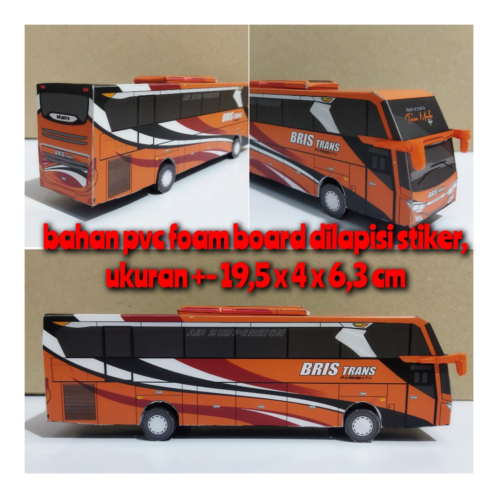 Miniatur Bus Bris Trans Tuan Muda - Papercraft Kurniatravel