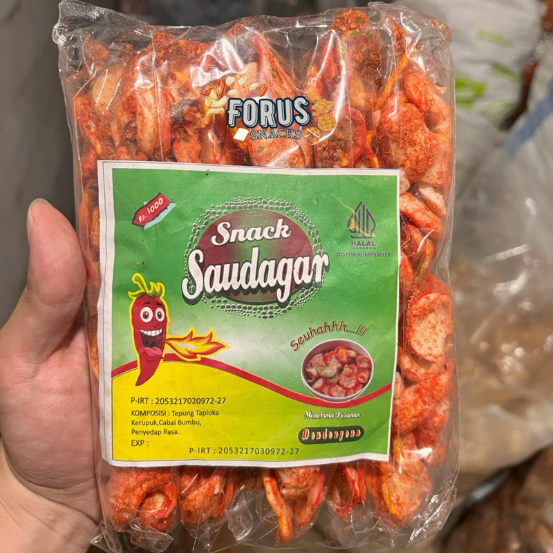 

KERUPUK SEBLAK SAUDAGAR PEDAS GURIH NAGIH KRIUK 1 Pack isi 12 Pcs