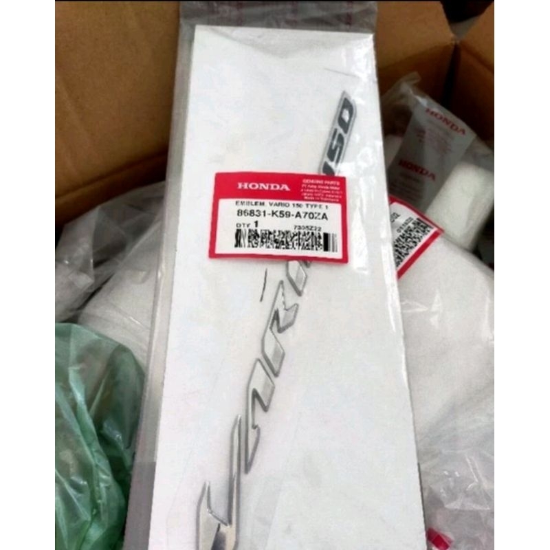 86831-K59-A70ZA HGP AHM 100% ORIGINAL EMBLEM VARIO 150 OLD ORIGINAL 86831K59A70ZA