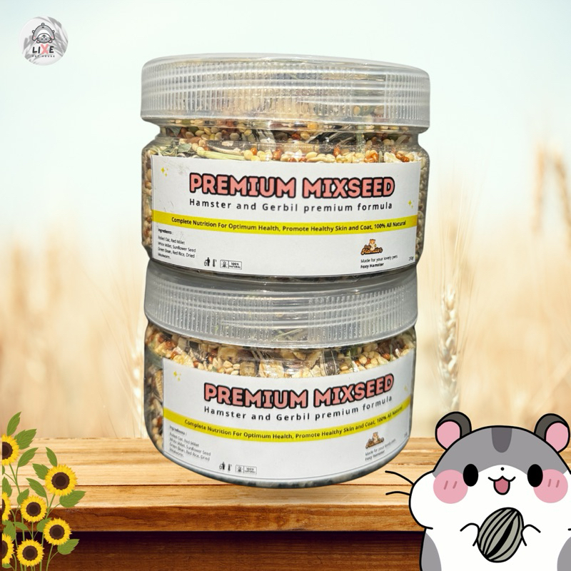 

PREMIUM MIXSEED, PAKAN HAMSTER PREMIUM KOMPLIT, MAKANAN HANSTER MURAH