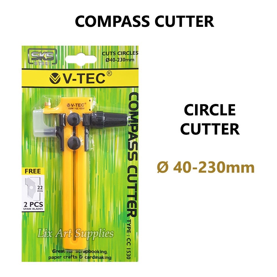 

KODE V6X9 V tec compass circle cutter pemotong kompas lingkaran