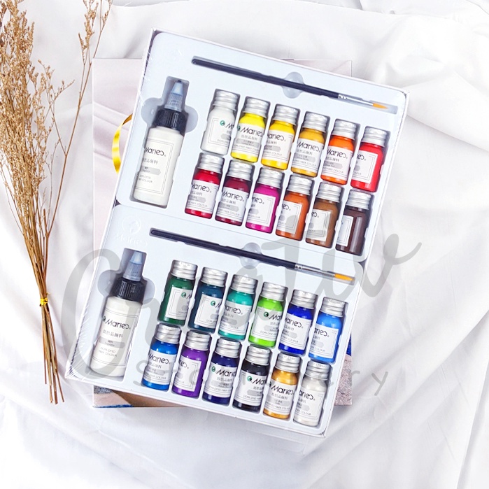 

Maries Fabric Paint 24 Color SET Cat Kain Warna ART H8O6