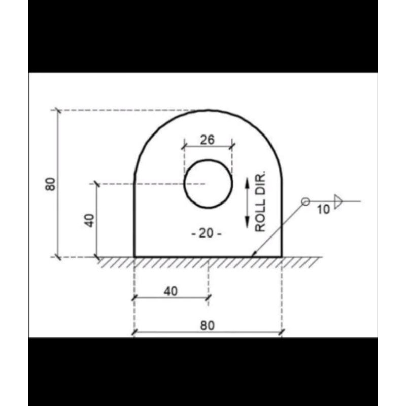 Plat Besi 25 mm x 80 mm x 80 | plat custom lubang