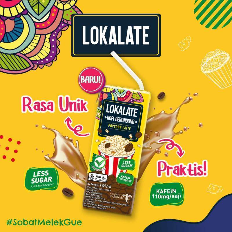 

Lokalate Kopi Berondong Popcorn Latte Kopi Less Sugar Ready To Drink 185ml