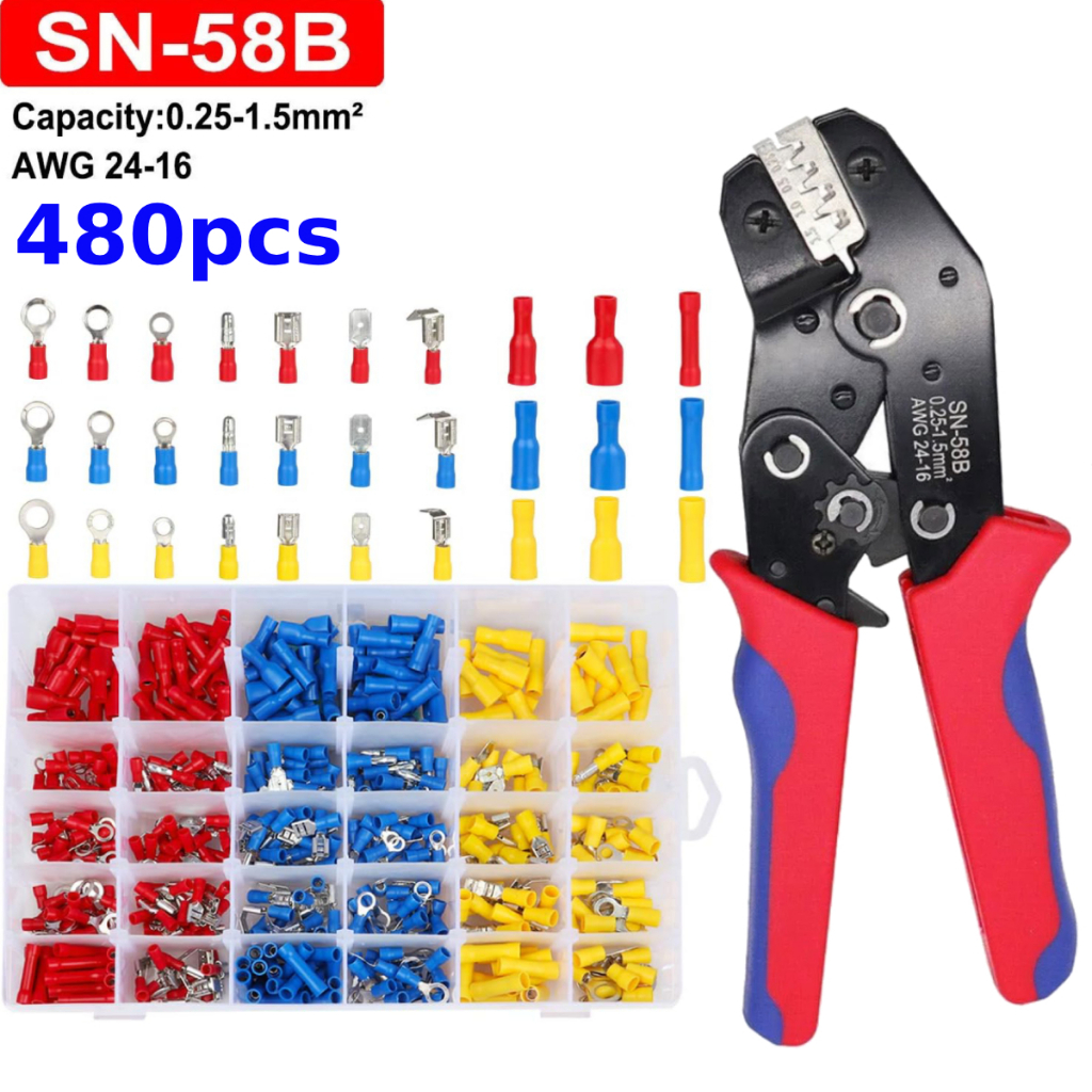 Terminal Crimping Konektor Kabel Terisolasi Tang SN-58B SN-48B Crimp Skun Connector Tembaga