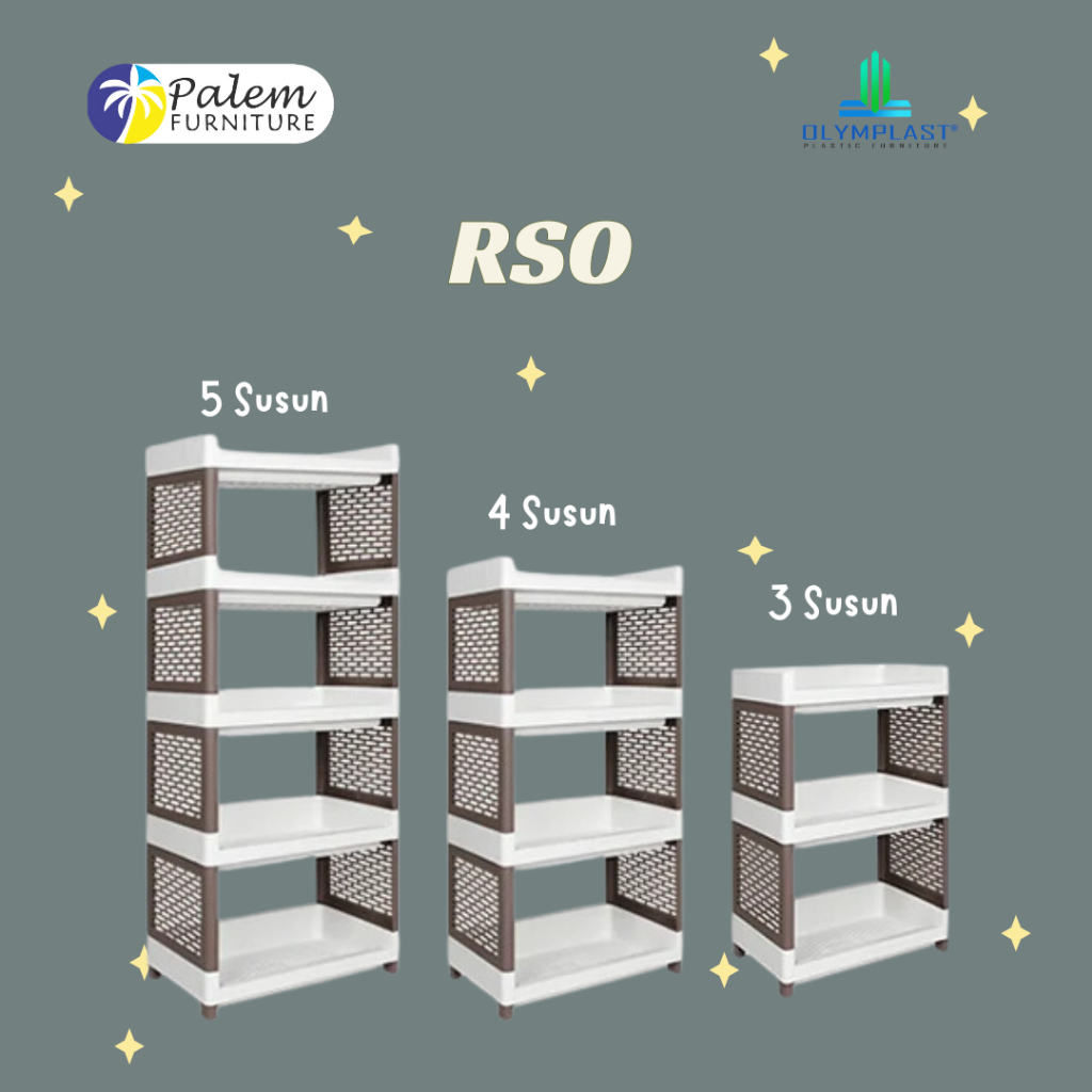 Olymplast RSO Rak 5 Susun Serbaguna Rak Piring Plastik