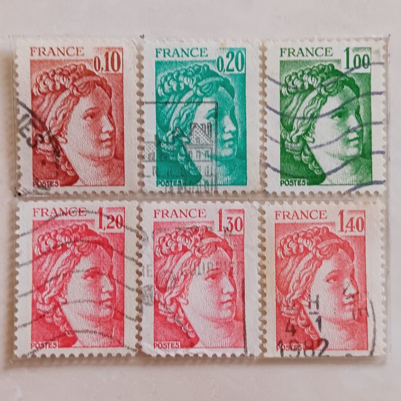 

(AG) Perangko Perancis 1977 - 1981 Sabine Set 6 pcs Used