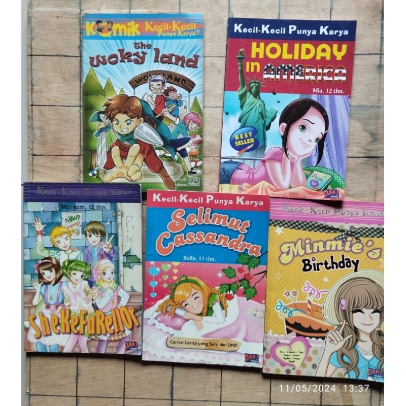Buku Cerita Anak Kecil - Kecil Punya Karya: The WOKY LAND, MINMIE'S Birthday, Holiday in AMERICA,  S