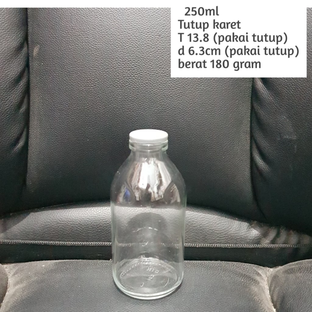 / 6 ( ENAM )  BOTOL ASI KACA 250ML + TUTUP KAYU / Botol Kaca vas Souvenir