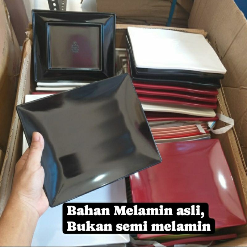 Piring melamin esetik / piring mie gacoan / dimsum / siomay / piring makan kotak / saji / piring hit