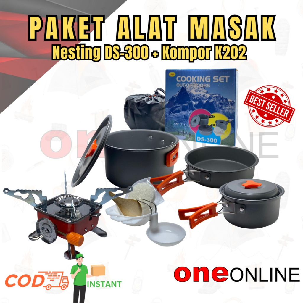 Paket Wajan Kompor & Cooking Set DS300 & kompor portabel kotak stove