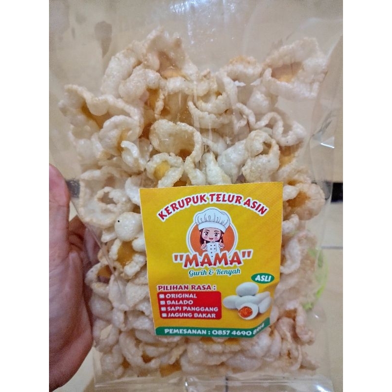 

kerupuk telur asin matang kemasan 100gram