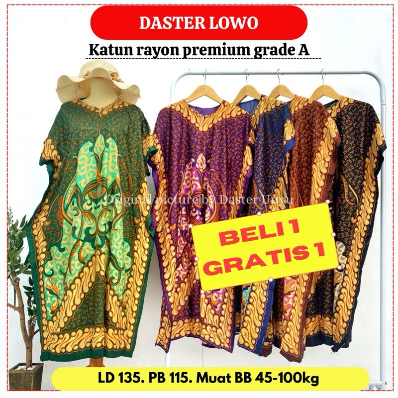 Daster Kekinian Terbaru Beli 1 GRATIS 1 Model Lowo Kalong Jumbo Busui LD 130 Murah Bahan Katun Rayon