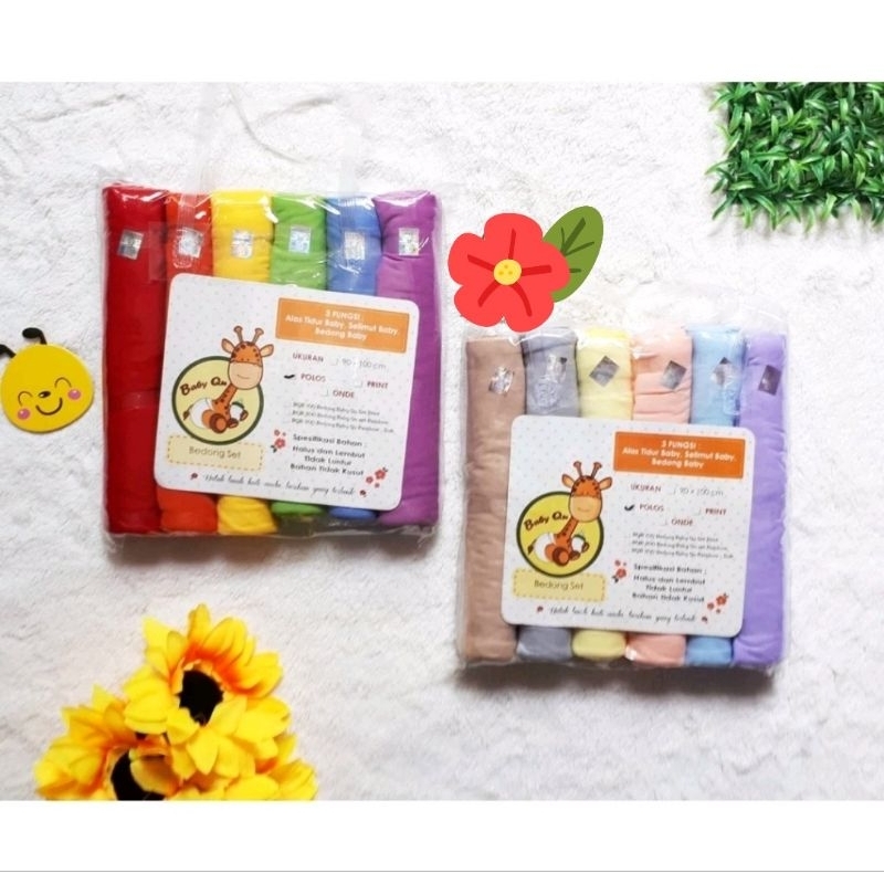 TERACOTTA19 - [6 PCS] Bedong BABY QU 90X100 SNI/Bedong Bayi Polos BABY QU