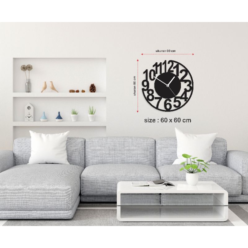 jam dinding jumbo ukir kayu uk 60cm