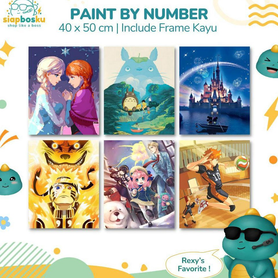 

KODE L2H PAINT BY NUMBER 4x5 CM AESTHETIC KARAKTER KANVAS PAINTING KIT WITH FRAME SIAP LUKIS