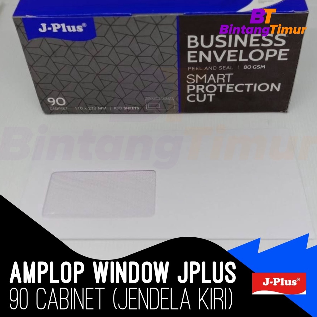 

KODE M78P Amplop Putih Window Jendela Kiri JPlus 9 Cabinet 8gsm isi 1 lembar