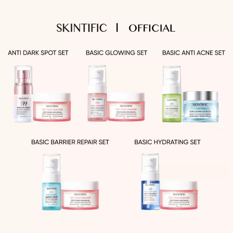 SKINTIFIC 2 pcs with moisturizer gel - Paket Skincare Moisture Gel / skintific glowing set / skintif