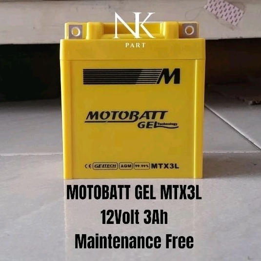 Aki Motor Kawasaki Ninja R 150 SS 150 Hinda NSR 150 Motobatt MTX3L Gel