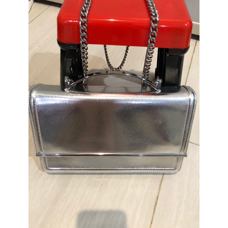 Preloved Charles & Keith Tas Handbag Silver