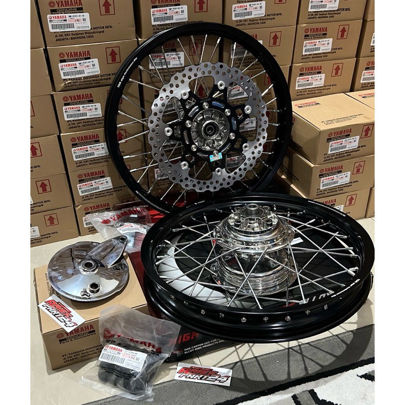 PAKET VELG TDR 160/185 ring 17 SET TROMOL BELAKANG TS DAY.TS HONCO CROM DAN TROMOL DEPAN D - TRACKER