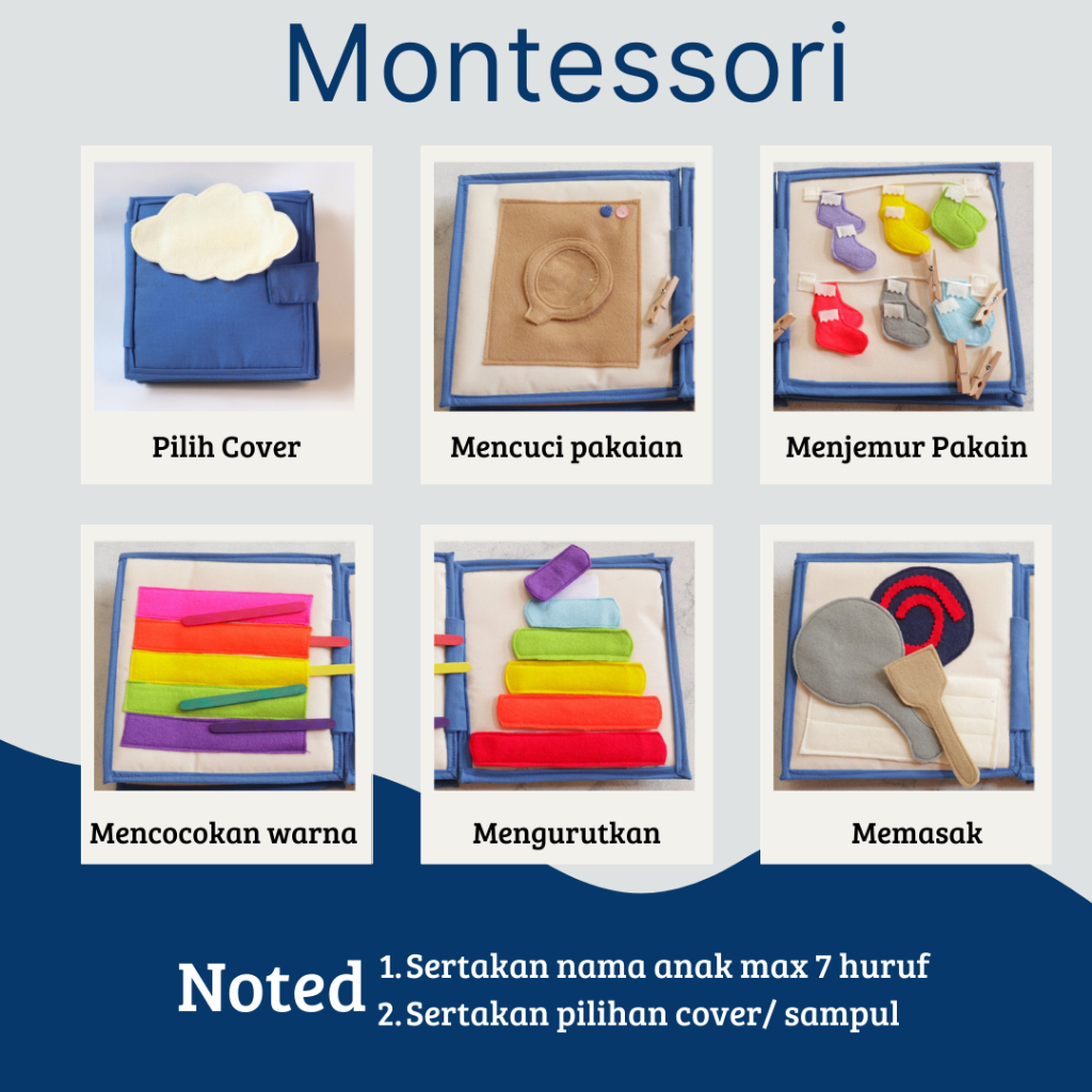 Busy book | Montessori aparatus | mainan edukasi |montessori book