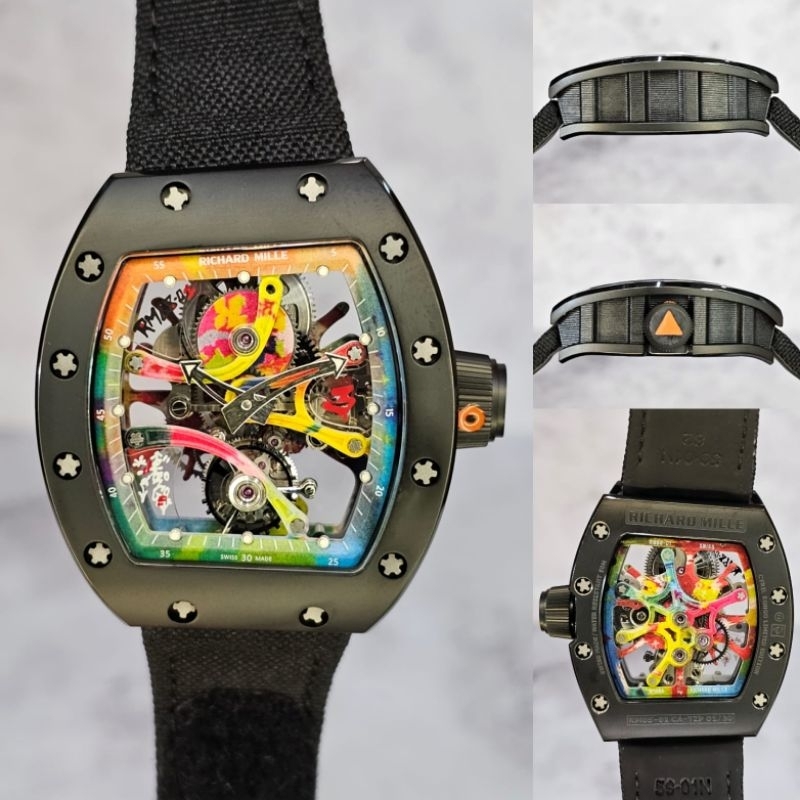 Jam tangan Automatic Swiss Tourbillon RM 68-01 Cyril Kongo Sapphire fullset