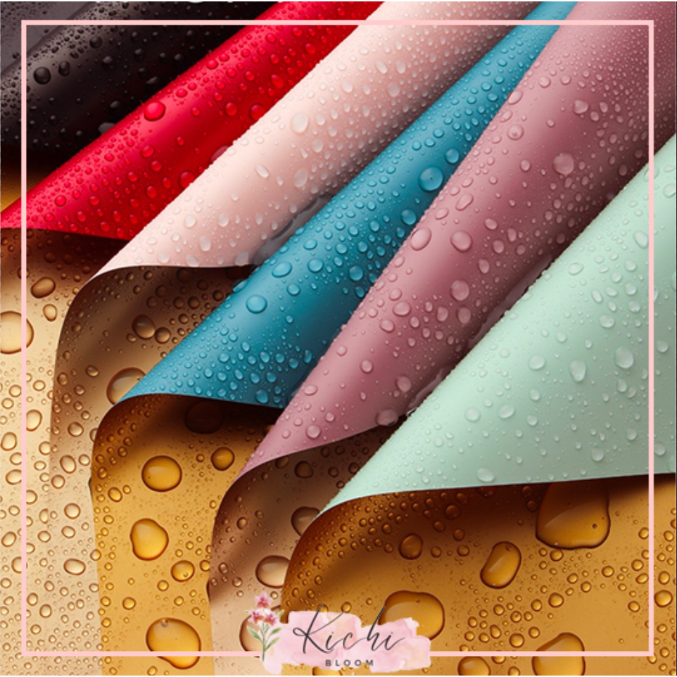 

[1 PACK 20 LEMBAR] Flower Wrapping Cellophane 2 Warna Gold Solid Wateroof / Kertas Bunga / Kertas