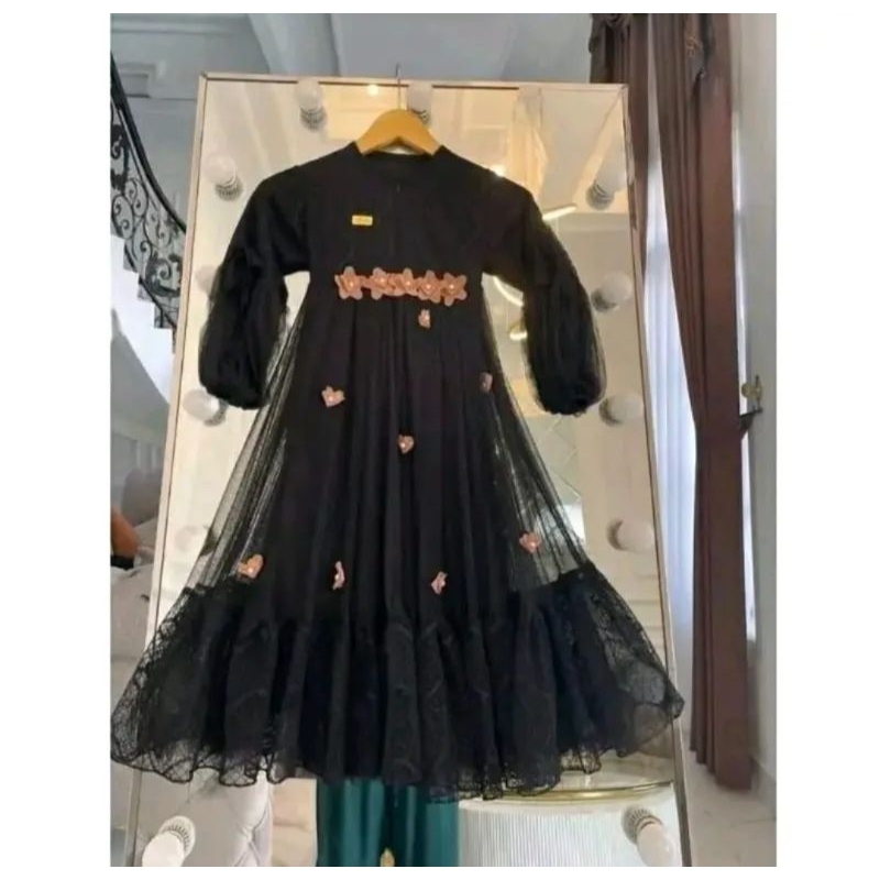 Gamis anak motif bunga