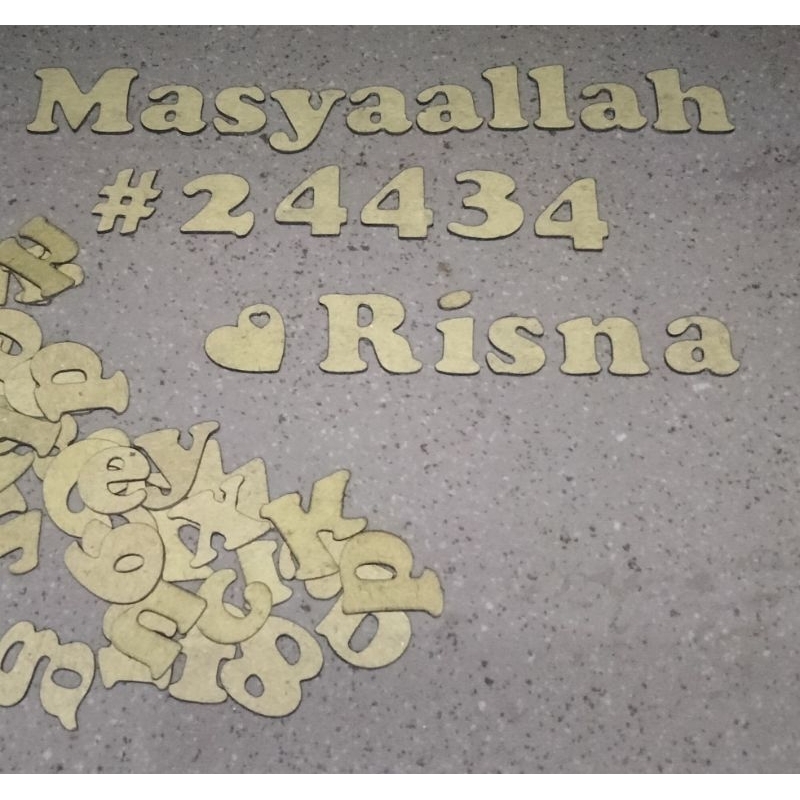 

Huruf Kertas tebal 1mm